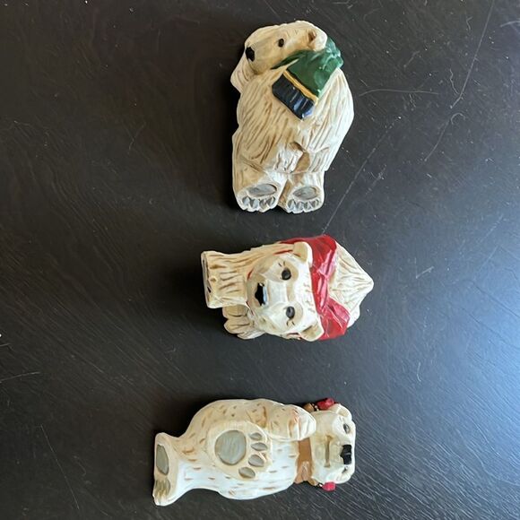 David Frykman set of 3 Christmas Polar Bear Figurines - Picture 2 of 11